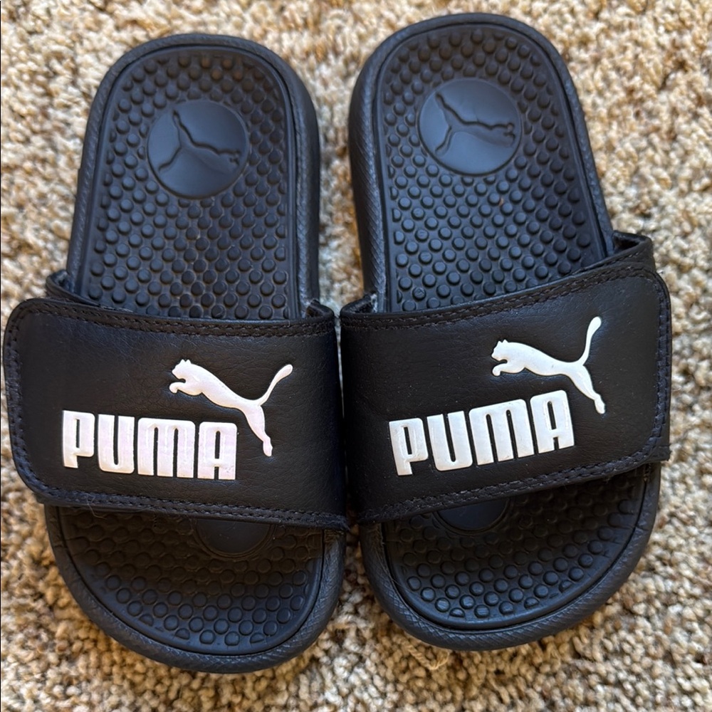 PUMA Kids Black Slide Sandals